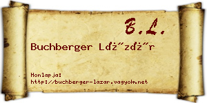 Buchberger Lázár névjegykártya